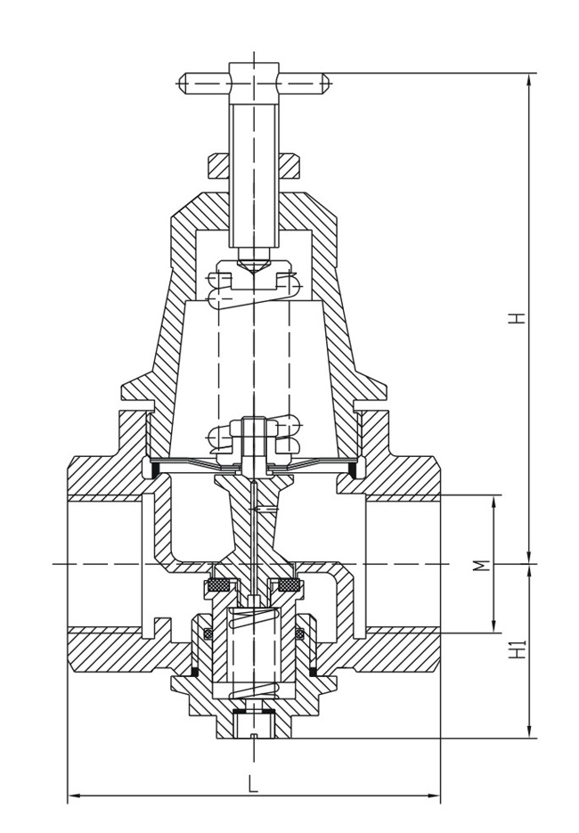 船用内螺纹空气减压阀(图1) 船用内螺纹空气减压阀