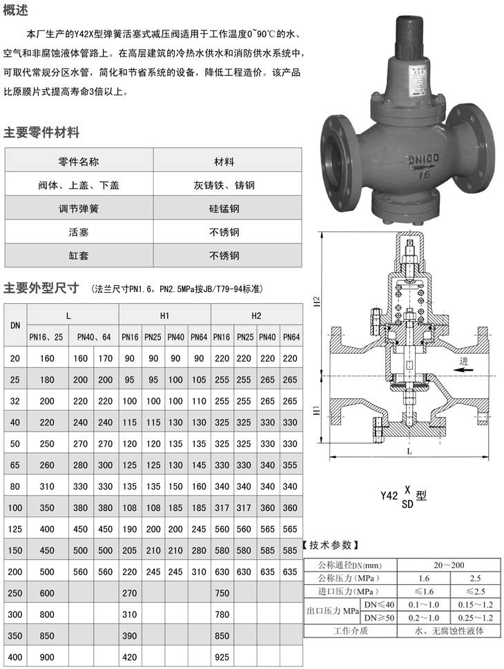 水管减压阀,支管减压阀尺寸表